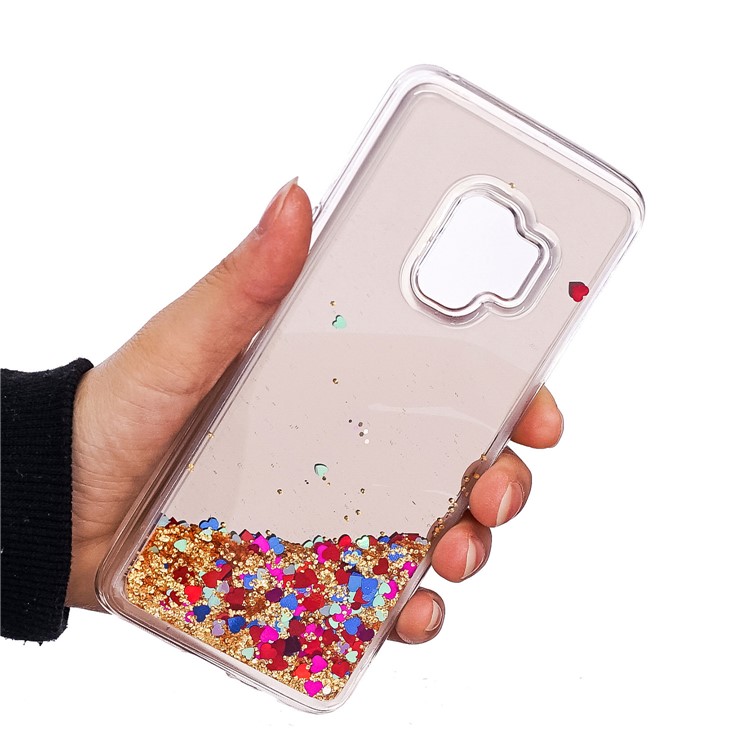 Dynamic Glitter Sequins Quicksand Mirror Surface TPU Mobile Cover Shell for Samsung Galaxy S9 SM-G960 - Gold-6