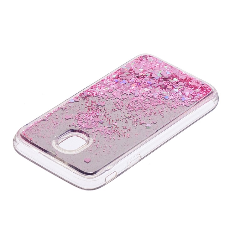 Floating Glitter Sequins Quicksand Mirror Surface TPU Case for Samsung Galaxy J3 (2017) EU Version / J3 Pro (2017) - Pink-4