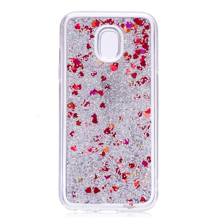 Floating Glitter Sequins Quicksand Mirror Surface TPU Cover for Samsung Galaxy J3 (2017) EU Version / J3 Pro (2017) - Silver-2