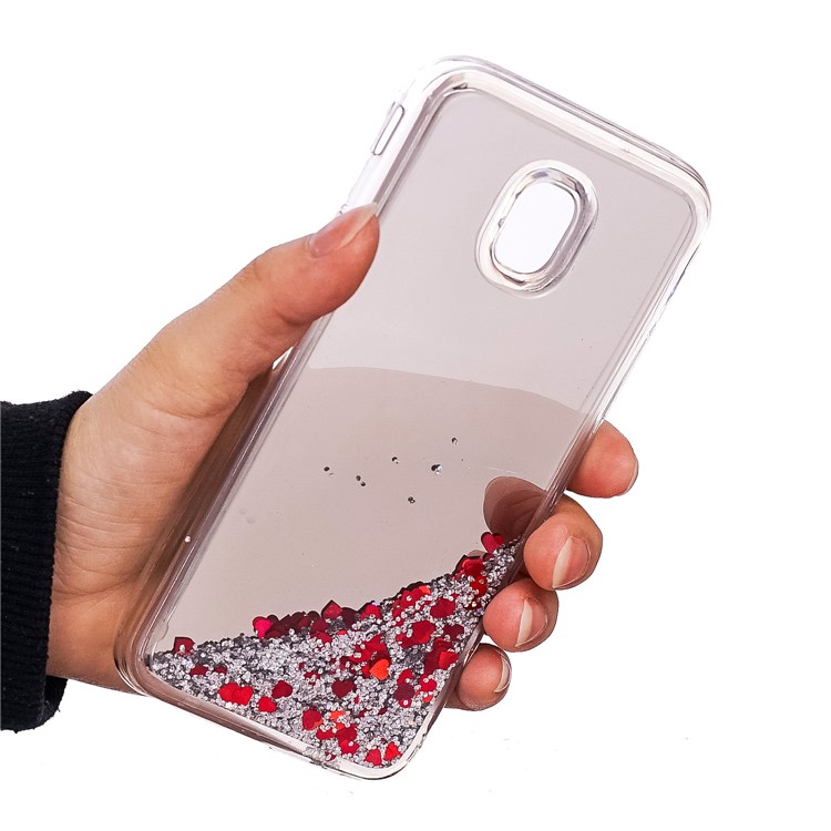 Floating Glitter Sequins Quicksand Mirror Surface TPU Cover for Samsung Galaxy J3 (2017) EU Version / J3 Pro (2017) - Silver-5