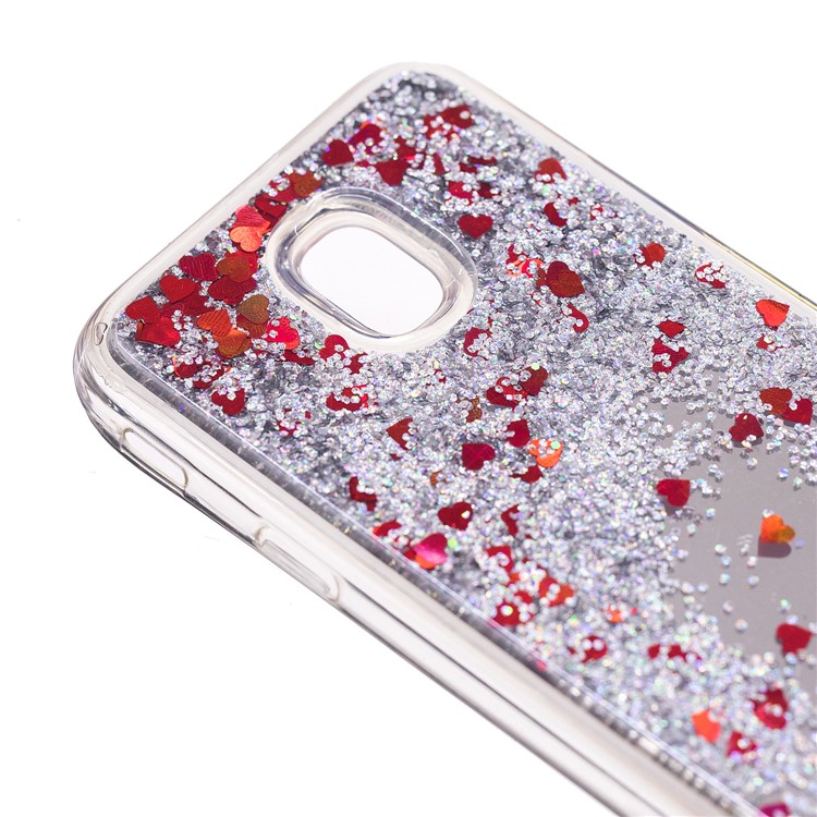 Floating Glitter Sequins Quicksand Mirror Surface TPU Cover for Samsung Galaxy J3 (2017) EU Version / J3 Pro (2017) - Silver-6