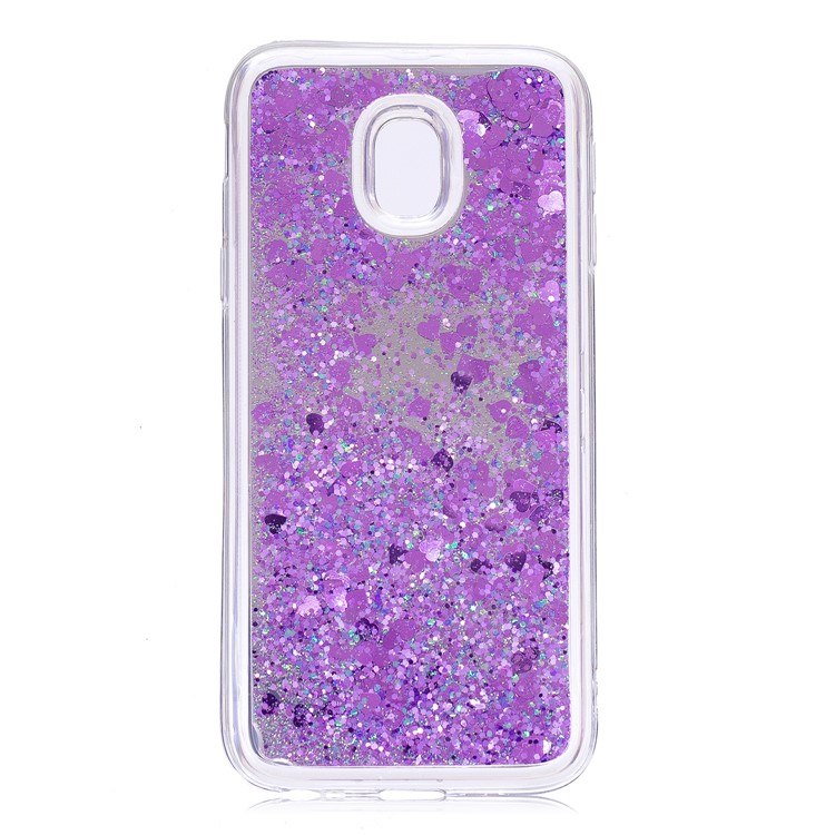 Floating Glitter Sequins Quicksand Mirror Surface TPU Shell for Samsung Galaxy J3 (2017) EU Version / J3 Pro (2017) - Purple-2
