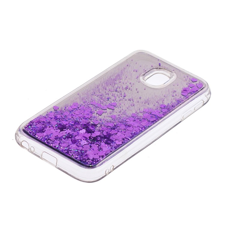 Floating Glitter Sequins Quicksand Mirror Surface TPU Shell for Samsung Galaxy J3 (2017) EU Version / J3 Pro (2017) - Purple-3
