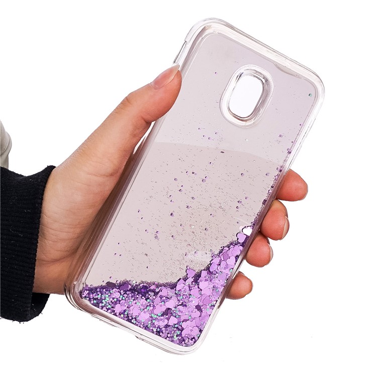 Floating Glitter Sequins Quicksand Mirror Surface TPU Shell for Samsung Galaxy J3 (2017) EU Version / J3 Pro (2017) - Purple-5