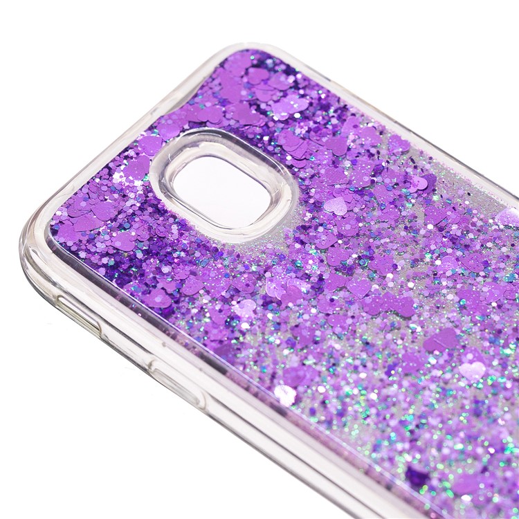 Floating Glitter Sequins Quicksand Mirror Surface TPU Shell for Samsung Galaxy J3 (2017) EU Version / J3 Pro (2017) - Purple-6