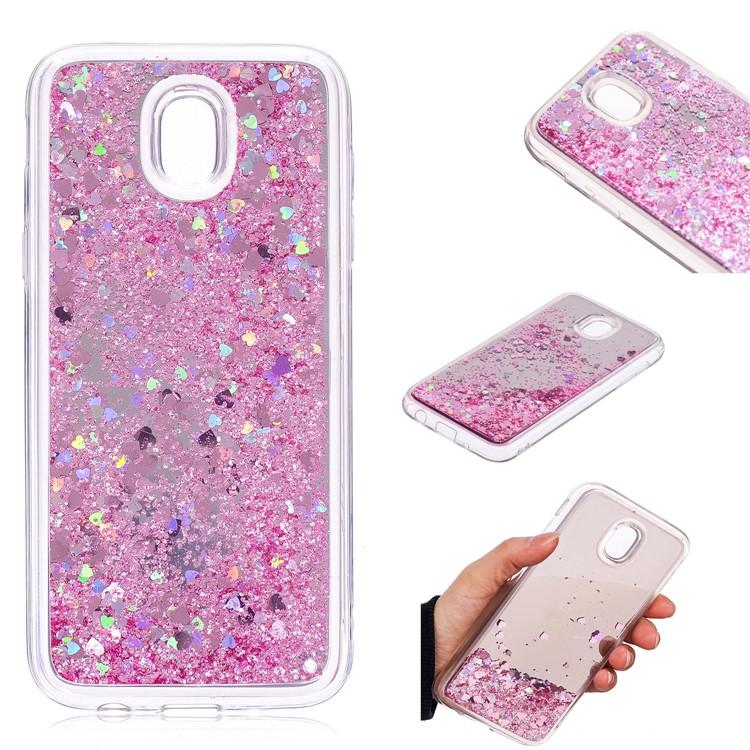 Dynamic Glitter Sequins Quicksand Mirror Surface TPU Mobile Case for Samsung Galaxy J5 (2017) EU Version / J5 Pro (2017) - Pink-1