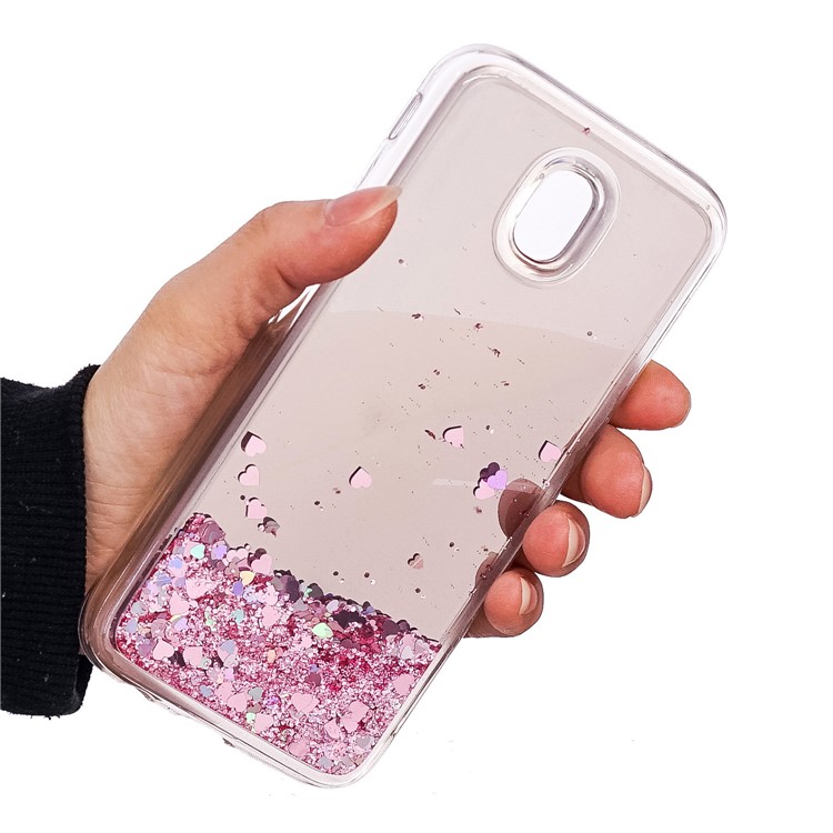 Dynamic Glitter Sequins Quicksand Mirror Surface TPU Mobile Case for Samsung Galaxy J5 (2017) EU Version / J5 Pro (2017) - Pink-5
