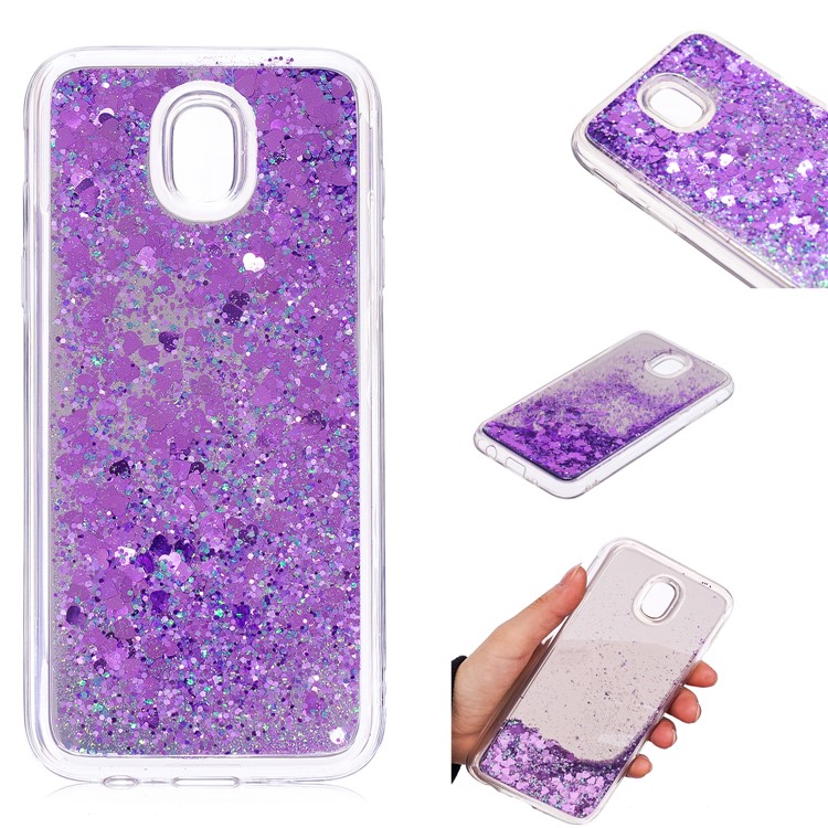 Lantejoulas Glitter Dinâmicas Superfície Do Espelho De Areia Rápida Capa Móvel TPU Para Samsung Galaxy J5 (2017) Versão Da UE / J5 Pro (2017) - Roxa-1