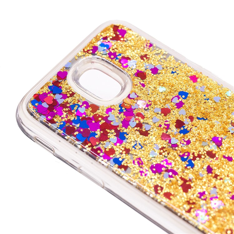 Floating Glitter Sequins Quicksand Mirror Surface TPU Case for Samsung Galaxy J5 (2017) EU Version / J5 Pro (2017) - Gold-2