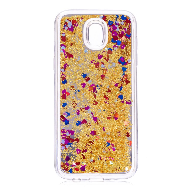 Floating Glitter Sequins Quicksand Mirror Surface TPU Case for Samsung Galaxy J5 (2017) EU Version / J5 Pro (2017) - Gold-3