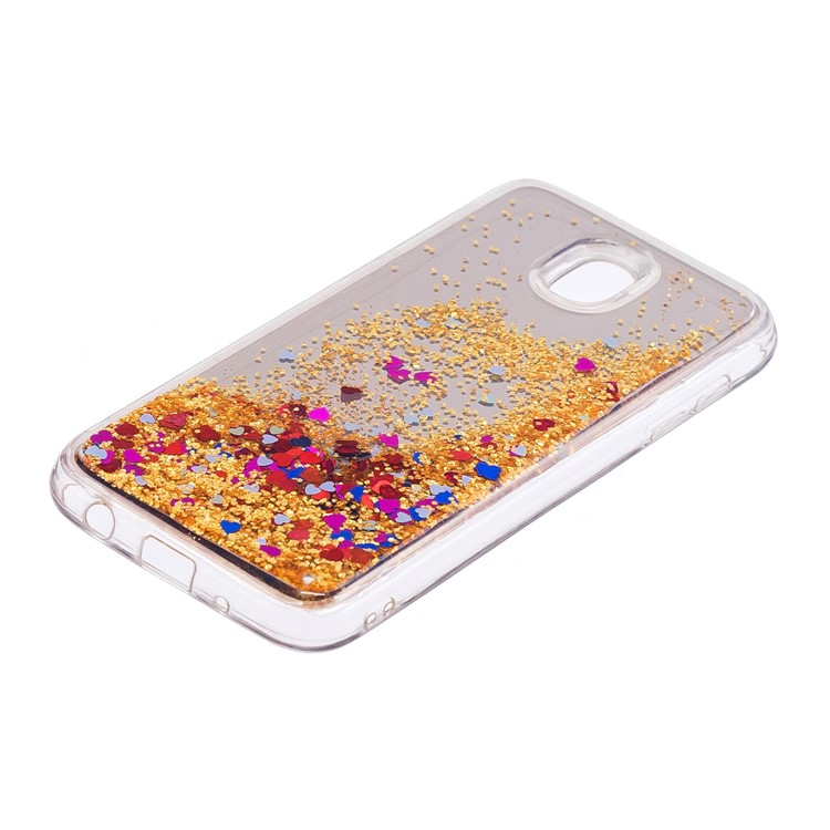 Floating Glitter Sequins Quicksand Mirror Surface TPU Case for Samsung Galaxy J5 (2017) EU Version / J5 Pro (2017) - Gold-4