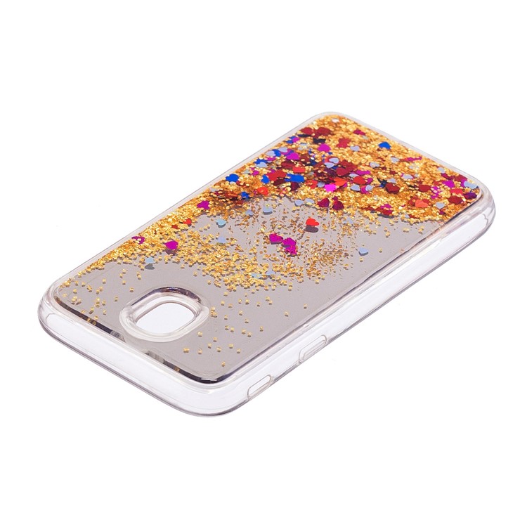 Floating Glitter Sequins Quicksand Mirror Surface TPU Case for Samsung Galaxy J5 (2017) EU Version / J5 Pro (2017) - Gold-5