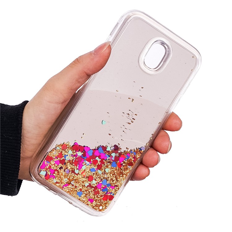 Floating Glitter Sequins Quicksand Mirror Surface TPU Case for Samsung Galaxy J5 (2017) EU Version / J5 Pro (2017) - Gold-6