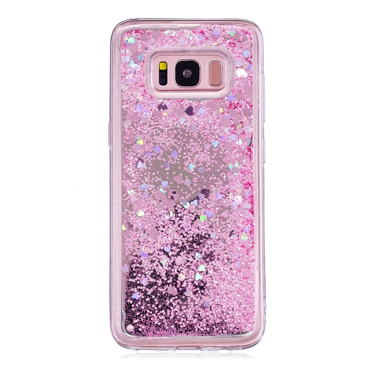 Dynamic Glitter Sequins Quicksand Mirror Surface TPU Case Cover for Samsung Galaxy S8 SM-G950 - Pink-2