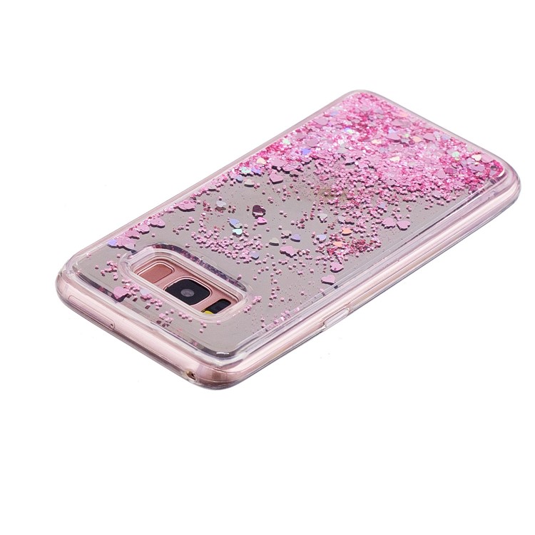 Dynamic Glitter Sequins Quicksand Mirror Surface TPU Case Cover for Samsung Galaxy S8 SM-G950 - Pink-4