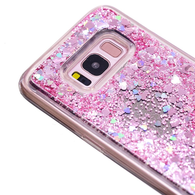 Dynamic Glitter Sequins Quicksand Mirror Surface TPU Case Cover for Samsung Galaxy S8 SM-G950 - Pink-6
