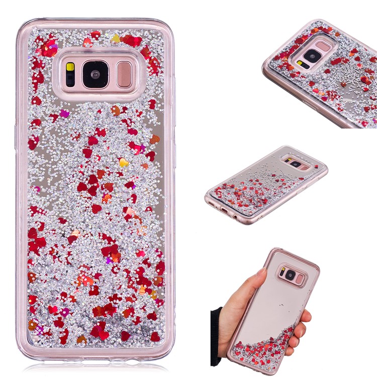 Dynamic Glitter Sequins Quicksand Mirror Surface TPU Case for Samsung Galaxy S8 SM-G950 - Silver-1