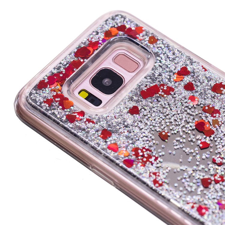 Dynamic Glitter Sequins Quicksand Mirror Surface TPU Case for Samsung Galaxy S8 SM-G950 - Silver-6