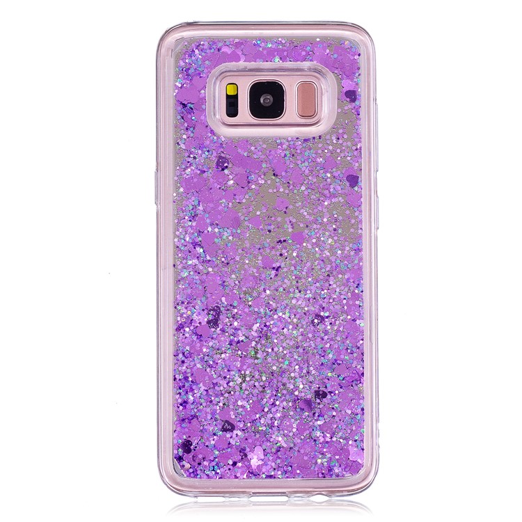 Dynamic Glitter Sequins Quicksand Mirror Surface TPU Cover for Samsung Galaxy S8 SM-G950 - Purple-2
