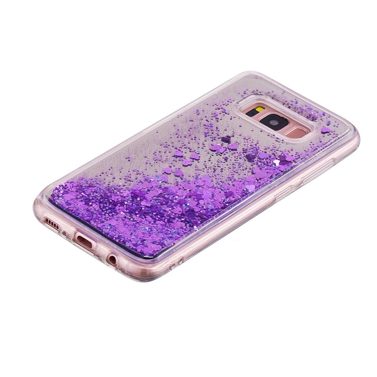 Dynamic Glitter Sequins Quicksand Mirror Surface TPU Cover for Samsung Galaxy S8 SM-G950 - Purple-3