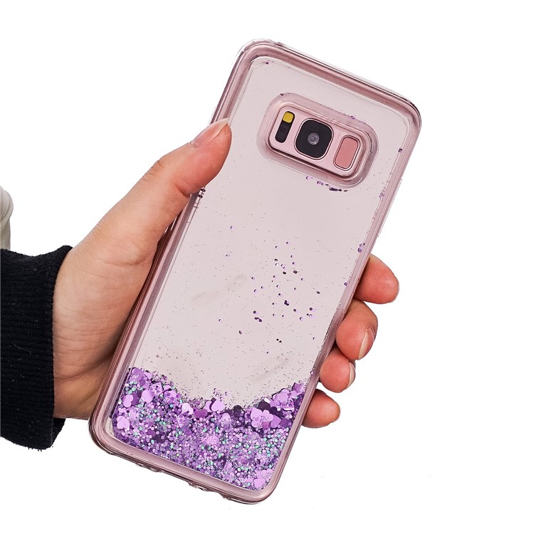 Dynamic Glitter Sequins Quicksand Mirror Surface TPU Cover for Samsung Galaxy S8 SM-G950 - Purple-5
