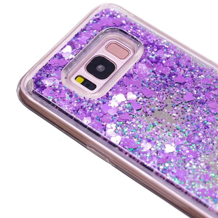 Dynamic Glitter Sequins Quicksand Mirror Surface TPU Cover for Samsung Galaxy S8 SM-G950 - Purple-6