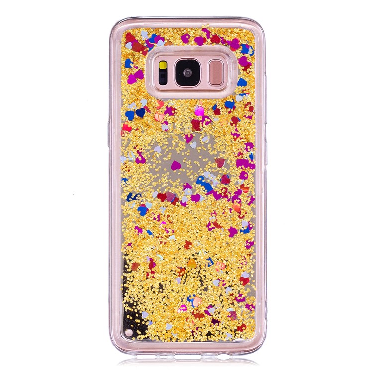 Dynamic Glitter Sequins Quicksand Mirror Surface TPU Back Phone Casing for Samsung Galaxy S8 SM-G950 - Gold-2