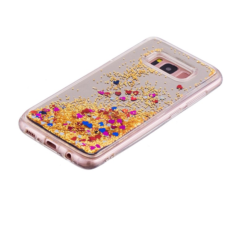 Dynamic Glitter Sequins Quicksand Mirror Surface TPU Back Phone Casing for Samsung Galaxy S8 SM-G950 - Gold-3