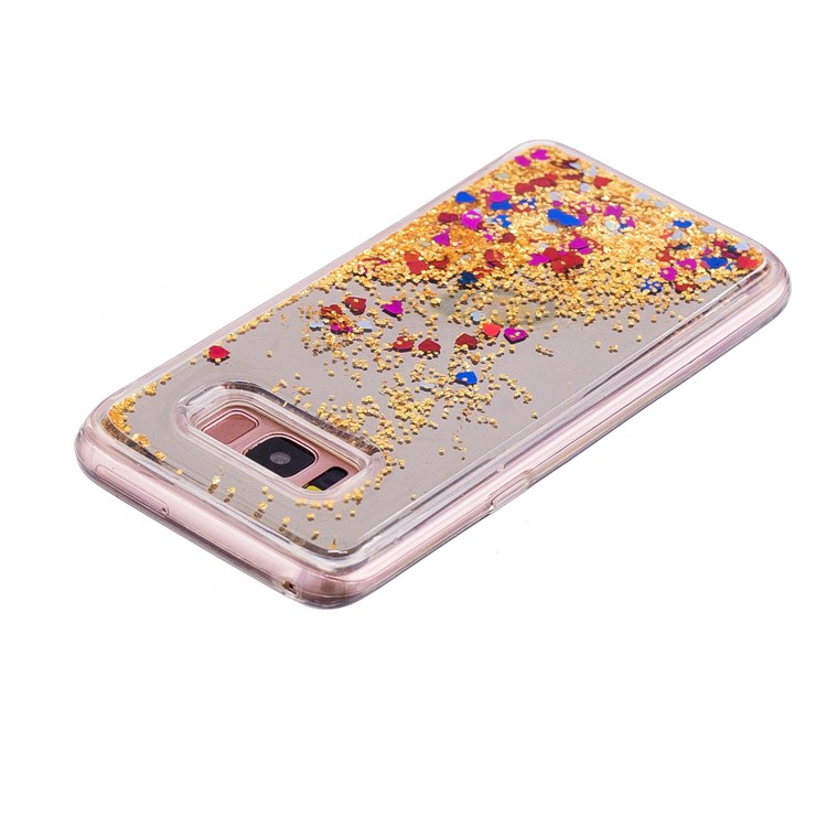 Dynamic Glitter Sequins Quicksand Mirror Surface TPU Back Phone Casing for Samsung Galaxy S8 SM-G950 - Gold-4