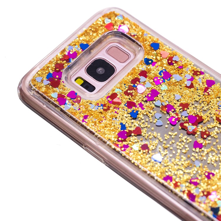 Dynamic Glitter Sequins Quicksand Mirror Surface TPU Back Phone Casing for Samsung Galaxy S8 SM-G950 - Gold-6