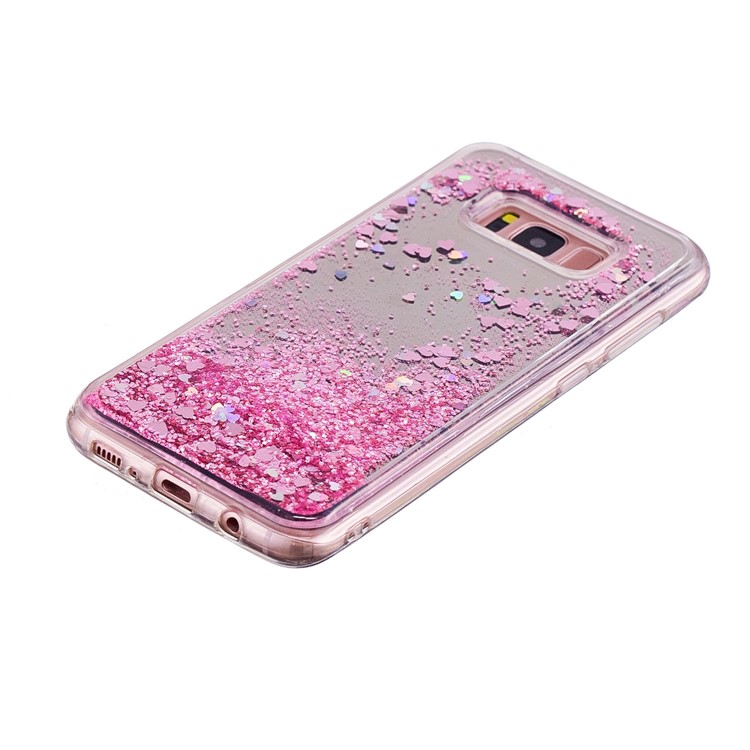 Floating Glitter Sequins Quicksand Mirror Surface TPU Cell Phone Case for Samsung Galaxy S8 Plus SM-G955 - Pink-3