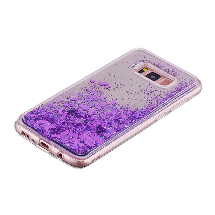 Floating Glitter Sequins Quicksand Mirror Surface TPU Cell Phone Cover for Samsung Galaxy S8 Plus SM-G955 - Purple-3