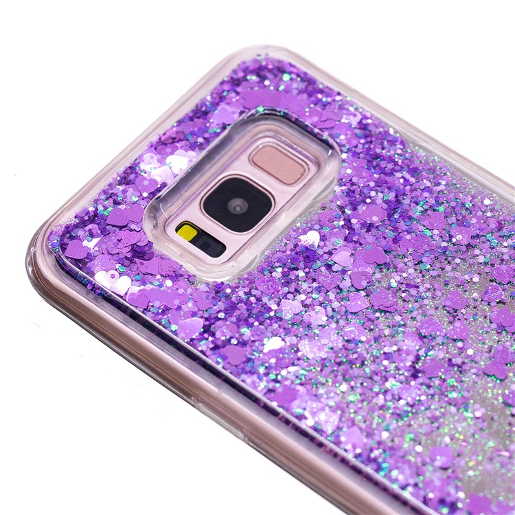 Floating Glitter Sequins Quicksand Mirror Surface TPU Cell Phone Cover for Samsung Galaxy S8 Plus SM-G955 - Purple-6