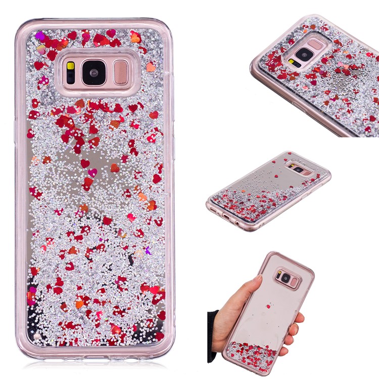 Dynamic Glitter Sequins Quicksand Mirror Surface TPU Mobile Phone Shell for Samsung Galaxy S8 Plus SM-G955 - Silver-1