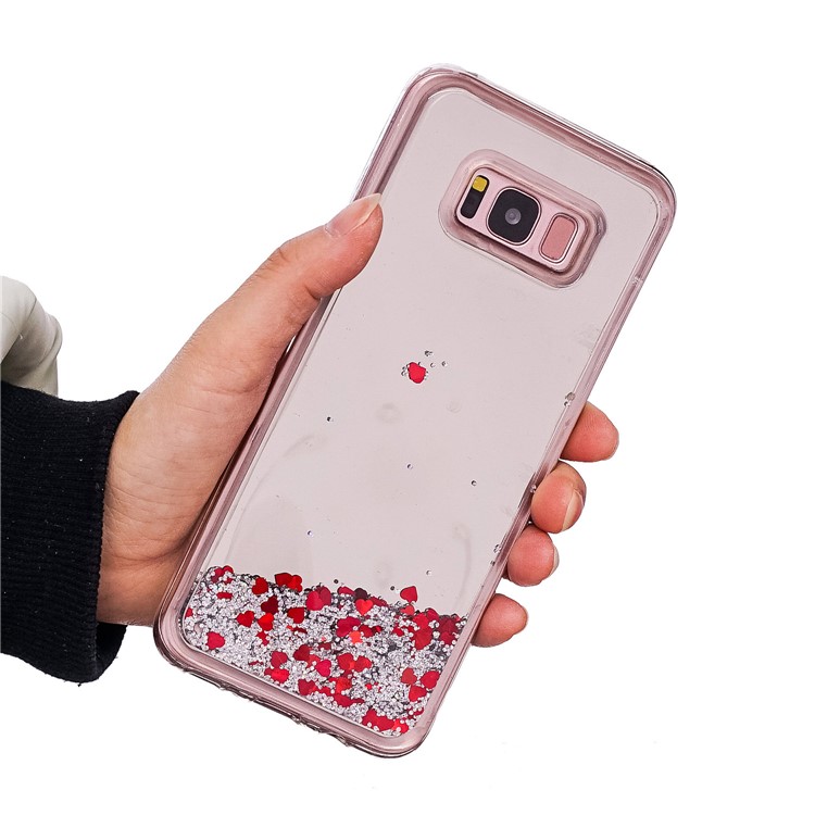Dynamic Glitter Sequins Quicksand Mirror Surface TPU Mobile Phone Shell for Samsung Galaxy S8 Plus SM-G955 - Silver-5