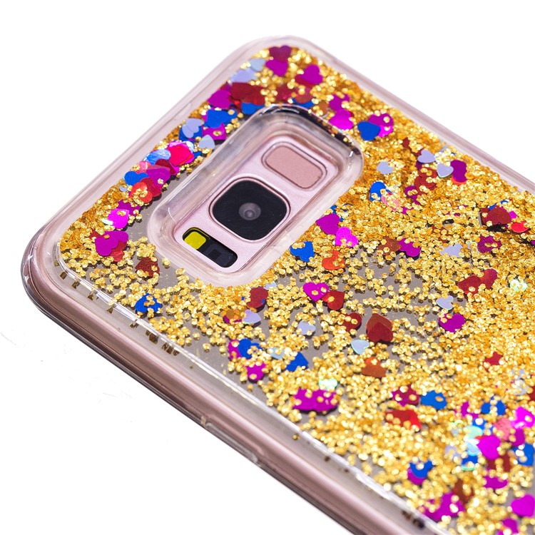 Dynamic Glitter Sequins Quicksand Mirror Surface TPU Protection Case for Samsung Galaxy S8 Plus SM-G955 - Gold-2