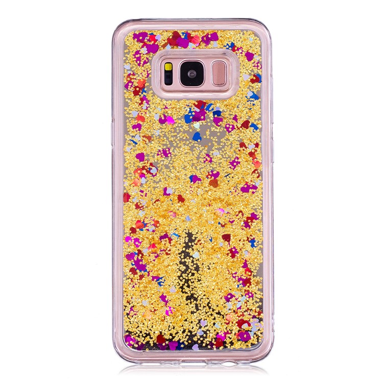 Dynamic Glitter Sequins Quicksand Mirror Surface TPU Protection Case for Samsung Galaxy S8 Plus SM-G955 - Gold-3