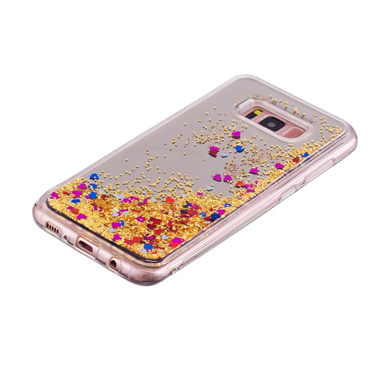Dynamic Glitter Sequins Quicksand Mirror Surface TPU Protection Case for Samsung Galaxy S8 Plus SM-G955 - Gold-4