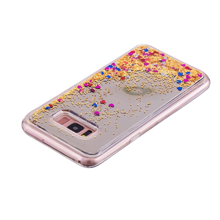 Dynamic Glitter Sequins Quicksand Mirror Surface TPU Protection Case for Samsung Galaxy S8 Plus SM-G955 - Gold-5