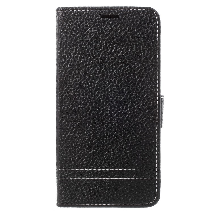 Litchi Texture Wallet Stand Leather Phone Case for Samsung Galaxy J3 (2017) EU Version/J3 Pro (2017) - Black-2