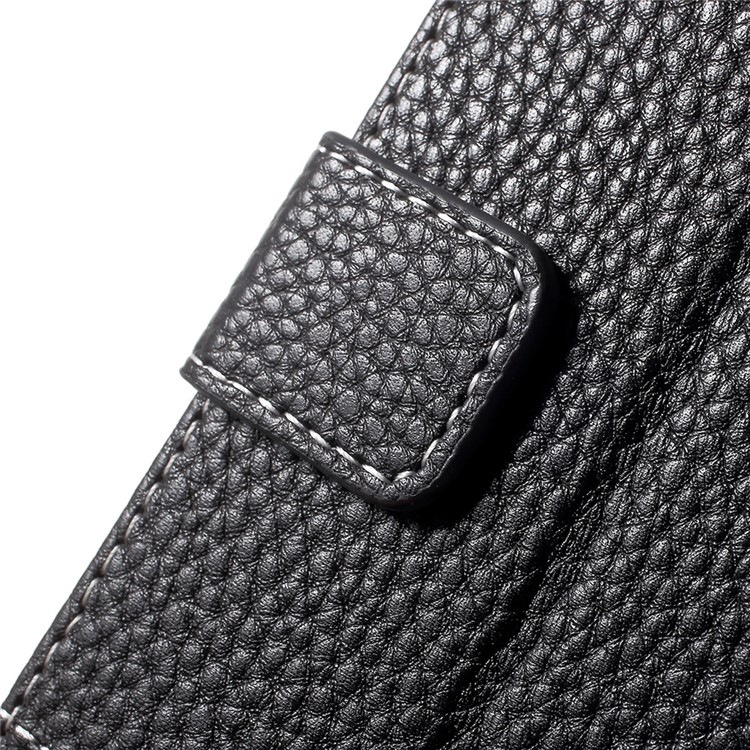 Litchi Texture Wallet Stand Leather Phone Case for Samsung Galaxy J3 (2017) EU Version/J3 Pro (2017) - Black-8