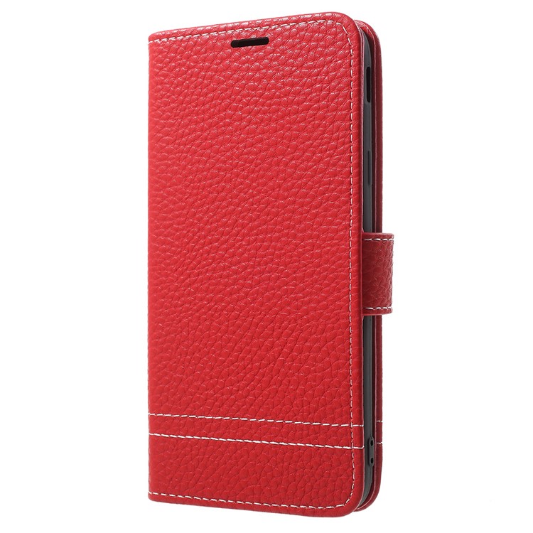 Litchi Texture Wallet Stand Leather Phone Cover for Samsung Galaxy J3 (2017) EU Version/J3 Pro (2017) - Red-2