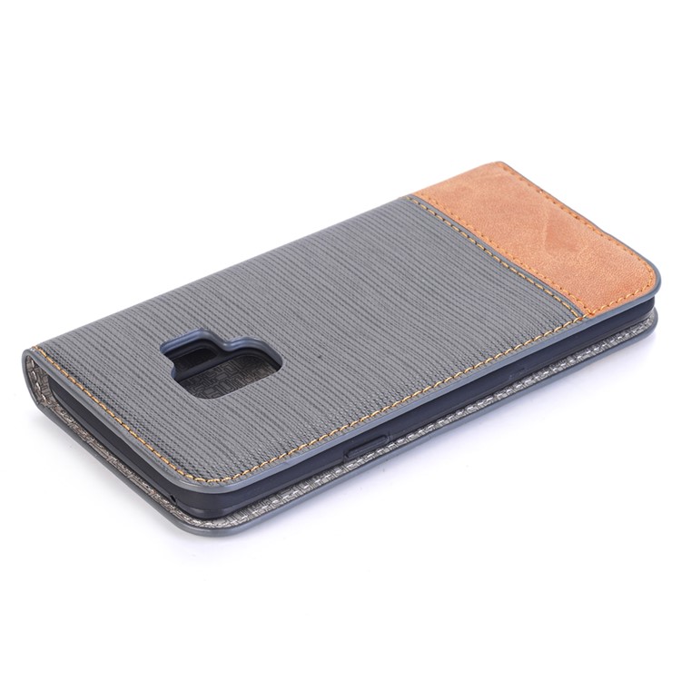 Toothpick Texture PU Leather Flip Stand Wallet Phone Case for Samsung Galaxy S9 SM-G960 - Grey-7