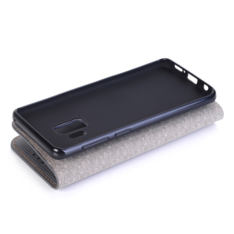 Toothpick Texture PU Leather Flip Stand Wallet Phone Case for Samsung Galaxy S9 SM-G960 - Grey-8