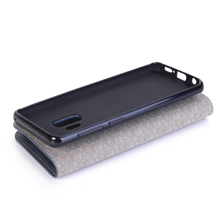 Toothpick Texture PU Leather Flip Stand Wallet Phone Cover for Samsung Galaxy S9 SM-G960 - Blue-7