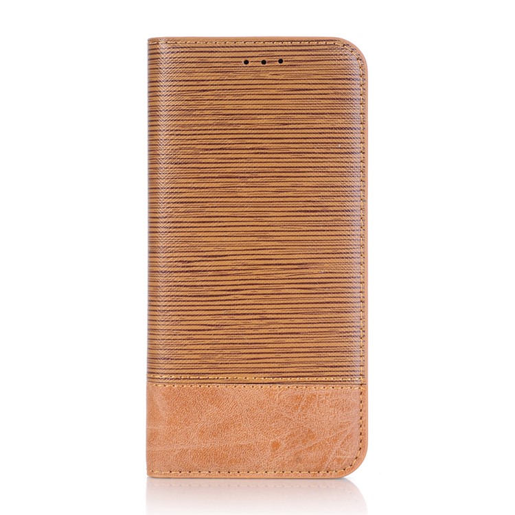Toothpick Texture PU Leather Flip Wallet Stand Case Cover for Samsung Galaxy S9 SM-G960 - Brown-1
