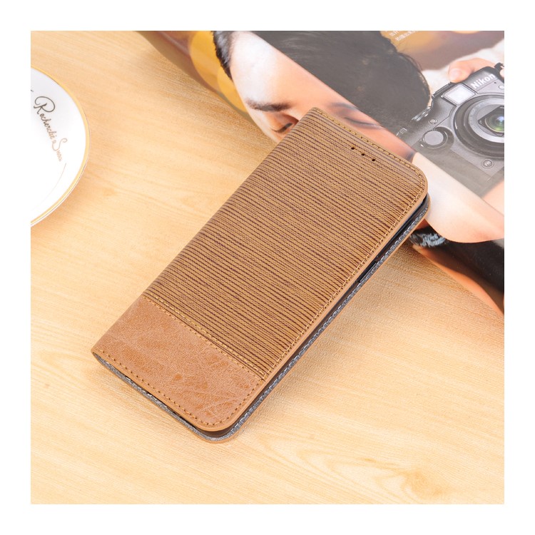 Toothpick Texture PU Leather Flip Wallet Stand Case Cover for Samsung Galaxy S9 SM-G960 - Brown-2