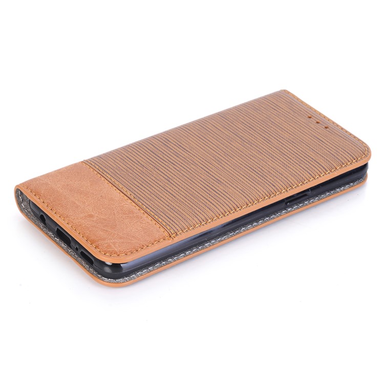 Toothpick Texture PU Leather Flip Wallet Stand Case Cover for Samsung Galaxy S9 SM-G960 - Brown-5