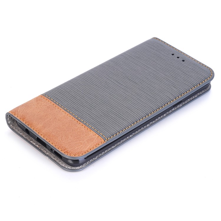 Toothpick Texture Flip Leather Wallet Case with Stand for Samsung Galaxy S9+ SM-G965 - Grey-5
