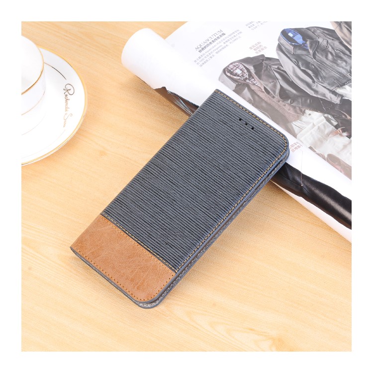 Toothpick Texture Flip Leather Wallet Cover with Stand for Samsung Galaxy S9 Plus SM-G965 - Dark Blue-2